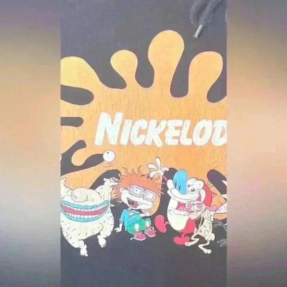 Nickelodeon Black Splat Pullover Hoodie with 90’s characters size. XL - Picture 6 of 8